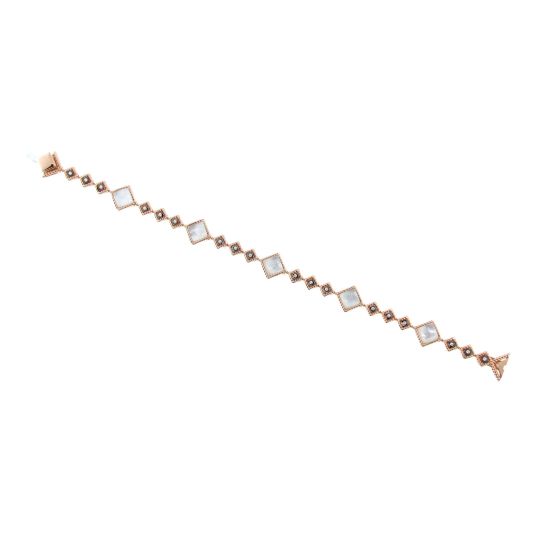Bransoletka Roberto Coin Palazzo Ducale różowe złoto diamenty Masa perłowa 18 cm