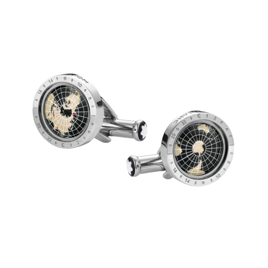 Spinki do mankietów Montblanc 1858 Geosphere Black