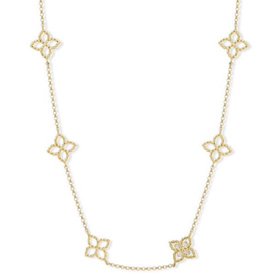 Naszyjnik Roberto Coin Carousel żółte złoto diamenty 45 cm