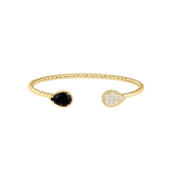 Bransoletka Boucheron Serpent Bohème żółte złoto diamenty onyx 16 cm