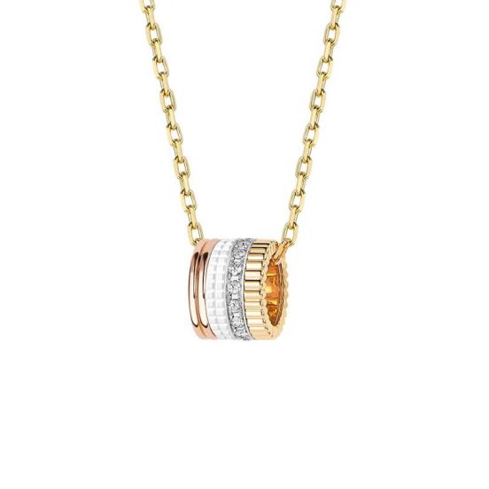 Naszyjnik Boucheron Quatre złoto diamenty Ceramika 50 cm