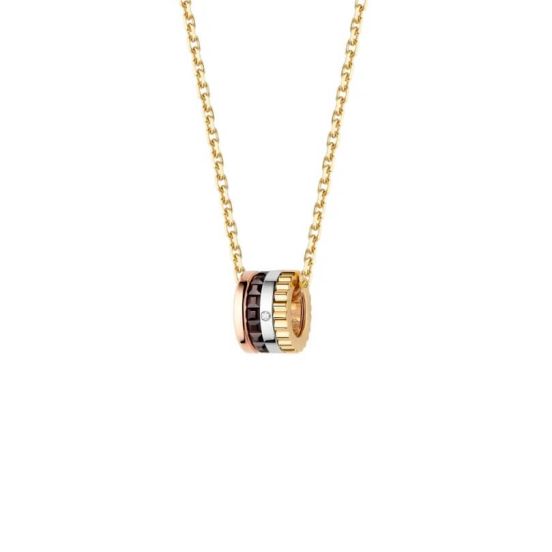 Naszyjnik Boucheron Quatre żółte i różowe złoto diament brązowe PVD 45 cm