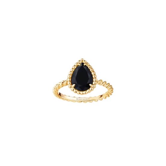 Pierścionek Boucheron Serpent Bohème żółte złoto diamenty onyx rozmiar 14