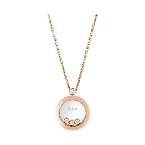 Naszyjnik Chopard Happy Diamonds różowe złoto diamenty 42 cm