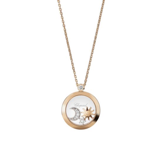 Naszyjnik Chopard Happy Diamonds różowe złoto diamenty 42 cm
