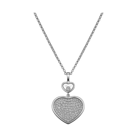 Naszyjnik Chopard Happy Hearts białe złoto diamenty 60 cm