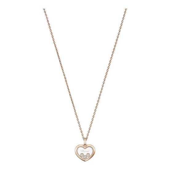 Naszyjnik Chopard Happy Diamonds różowe złoto diamenty 45cm