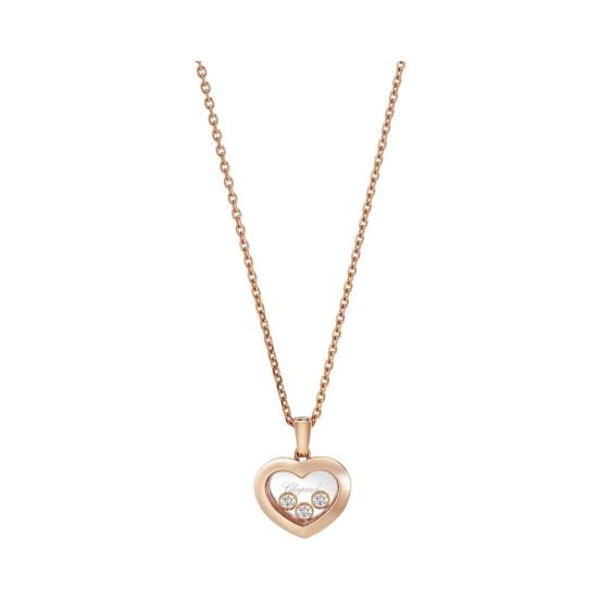 Naszyjnik Chopard Happy Diamonds różowe złoto diamenty 42 cm