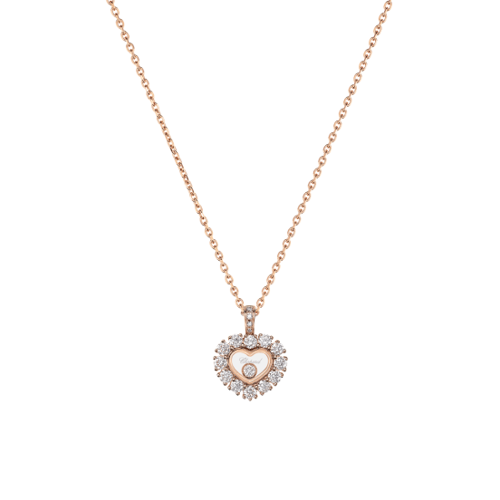 Naszyjnik Chopard Happy Diamonds różowe złoto diamenty 42 cm