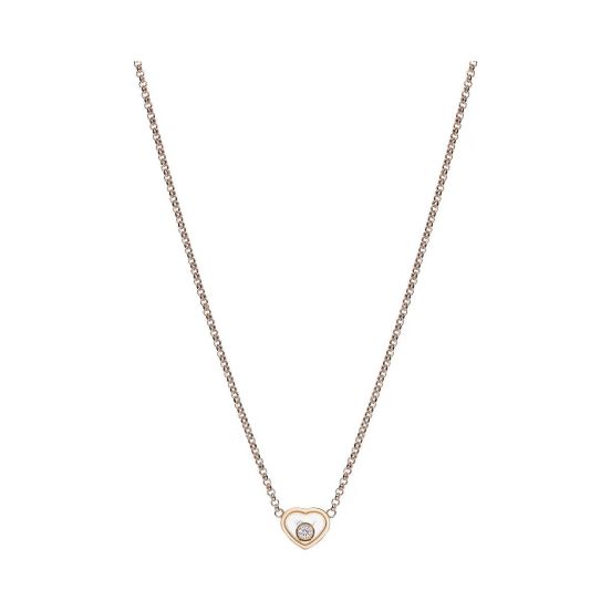 Naszyjnik Chopard Happy Hearts różowe złoto diamenty 41cm