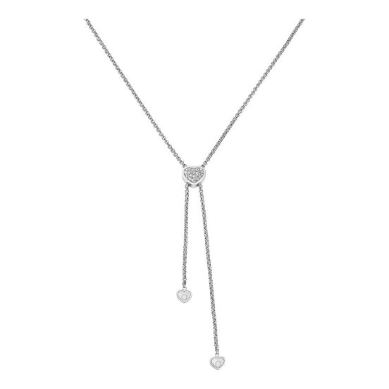 Naszyjnik Chopard Happy Hearts białe złoto diamenty 66cm