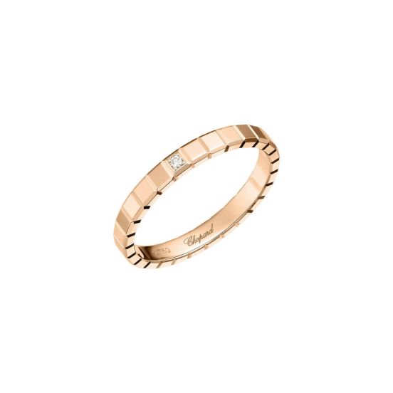 Pierścionek Chopard Ice Cube różowe złoto diament rozmiar 14