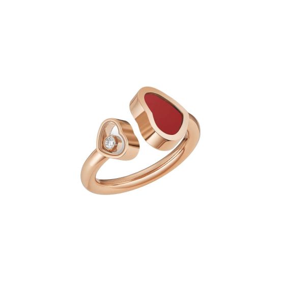 Pierścionek Chopard Happy Hearts różowe złoto diament rozmiar 14