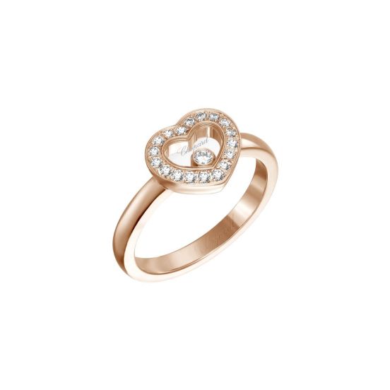 Pierścionek Chopard Happy Diamonds różowe złoto diamenty rozmiar 14