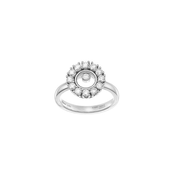 Pierścionek Chopard Happy Diamonds białe złoto diamenty rozmiar 14