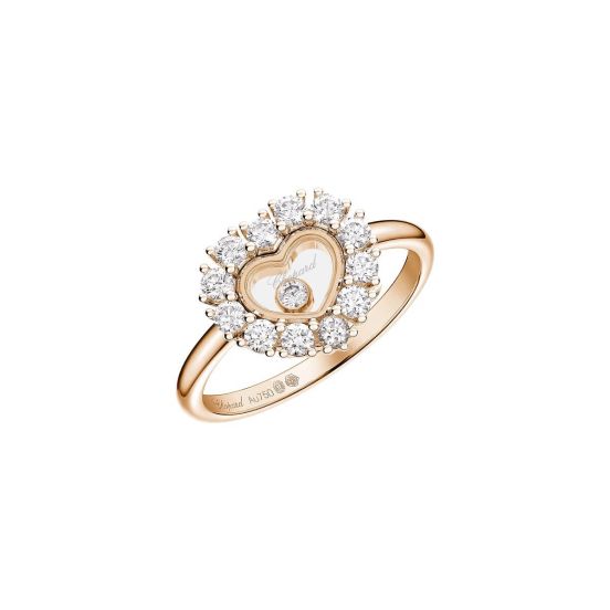 Pierścionek Chopard Happy Diamonds różowe złoto diamenty rozmiar 13