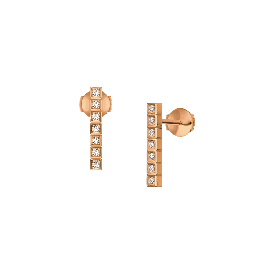 Kolczyki Chopard Ice Cube różowe złoto diamenty