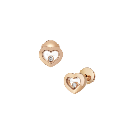 Kolczyki Chopard Happy Diamonds różowe złoto diamenty