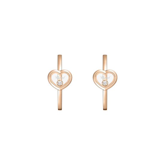Kolczyki Chopard Happy Diamonds różowe złoto diamenty