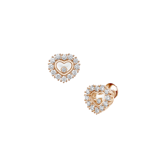 Kolczyki Chopard Happy Diamonds różowe złoto diamenty