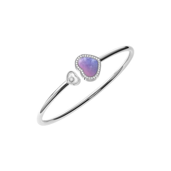 Bransoletka Chopard Happy Hearts białe złoto diamenty masa perłowa 17 cm
