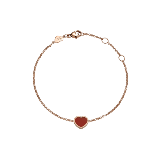 Bransoletka Chopard My Happy Hearts różowe złoto Karneol 18cm
