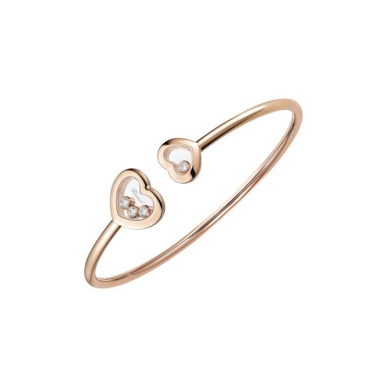 Bransoletka damska Chopard Happy Diamonds różowe złoto diamenty 17 cm