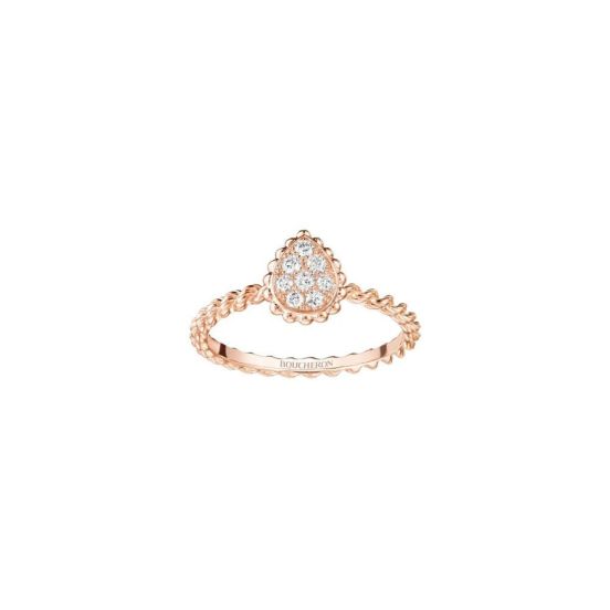 Pierścionek Boucheron Serpent Bohème różowe złoto diamenty rozmiar 14