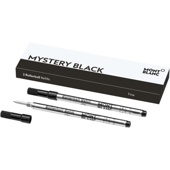 Wkłady do pióra kulkowego Montblanc czarne (Mystery Black) 2 szt. F (Fine)