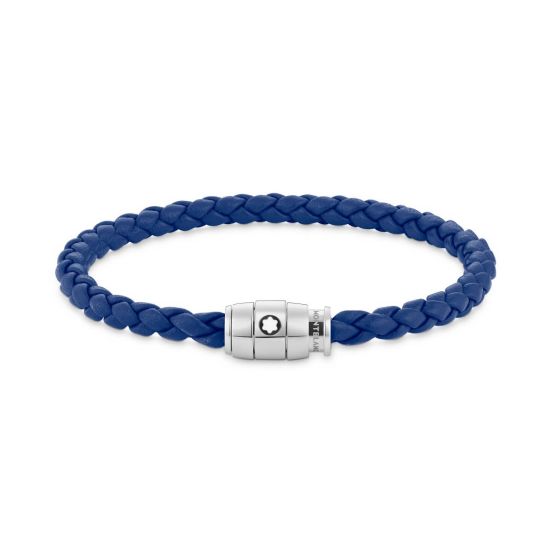 Bransoletka Montblanc Meisterstück 3 stalowe pierścienie Blue 17,5cm