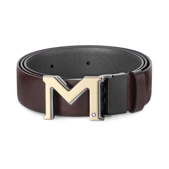Pasek do spodni Montblanc klamra "M" regulowany dwustronny