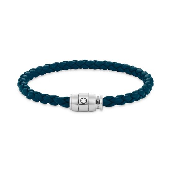 Bransoletka Montblanc Meisterstück 3 stalowe pierścienie Cyprus blue 19,5cm