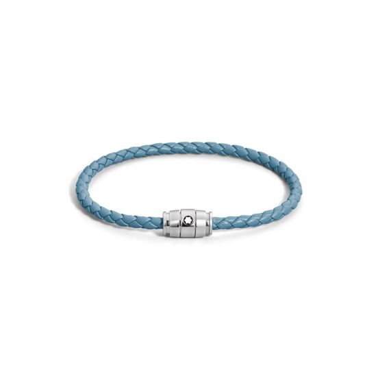 Bransoletka Montblanc Meisterstück 3 stalowe pierścienie Smokey blue 18,5cm