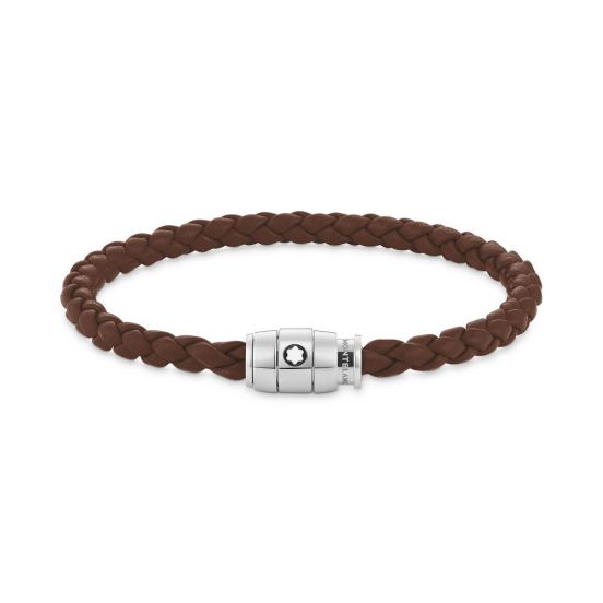 Bransoletka Montblanc 3 stalowe pierścienie fauve brown 18,5 cm