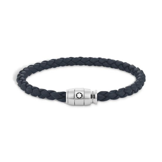 Bransoletka Montblanc 3 stalowe pierścienie avio blue 17,5 cm