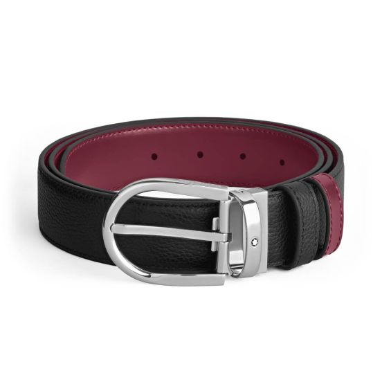 Pasek do spodni Montblanc dwustronny z klamrą w kształcie podkowy 35mm