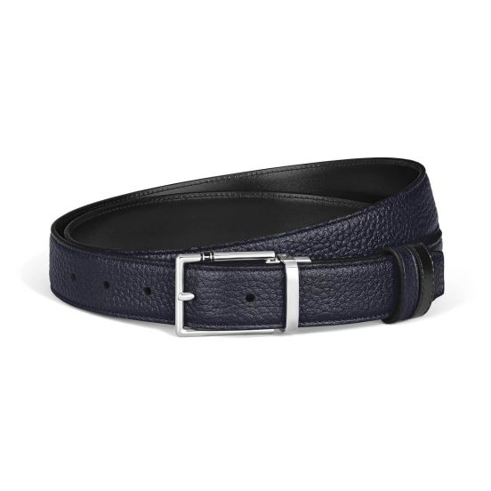 Pasek do spodni Montblanc dwustronny grain leather blue/black 35 mm