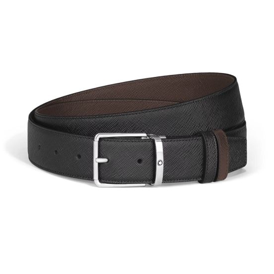Pasek do spodni Montblanc dwustronny black/ebony 35 mm