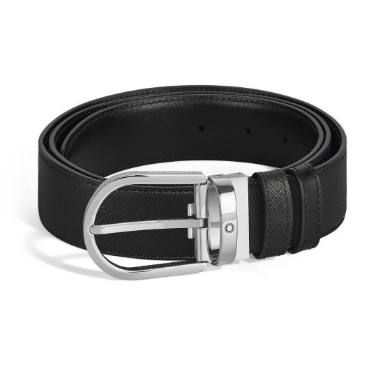 Pasek do spodni Montblanc Sartorial dwustronny black/black 35 mm