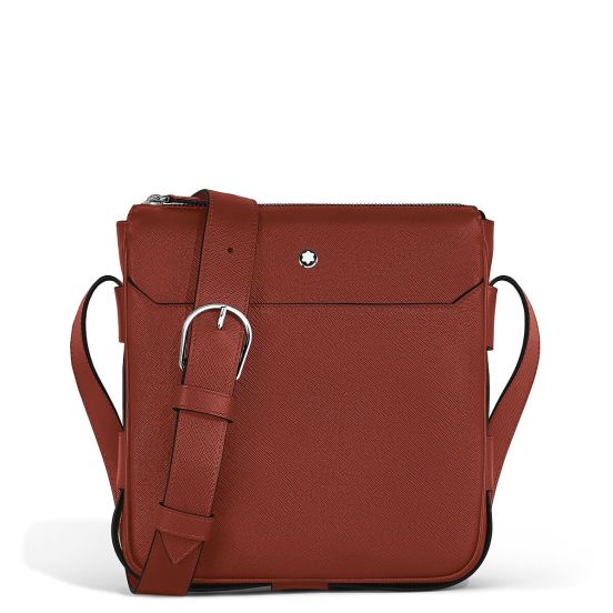 Torba listonoszka Montblanc Sartorial Vertical Belt Bag red oak