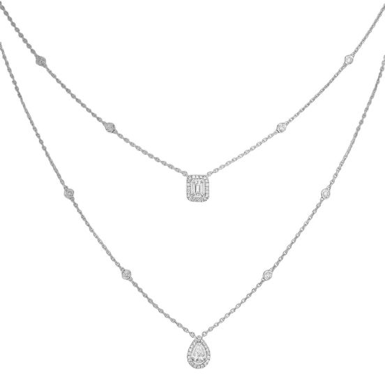 Naszyjnik Messika My Twin białe złoto diamenty 60 cm