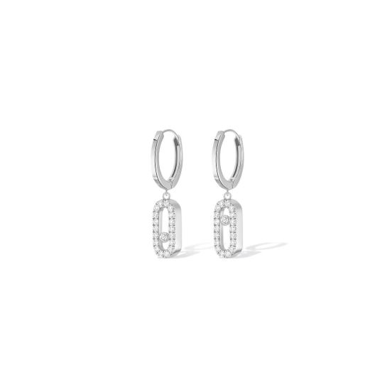 Kolczyki Messika Move Uno białe złoto diamenty