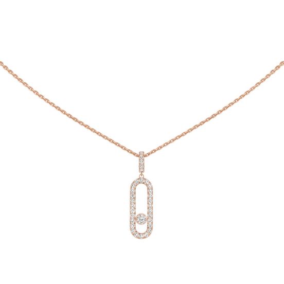 Naszyjnik Messika Move Uno różowe złoto diamenty 45cm
