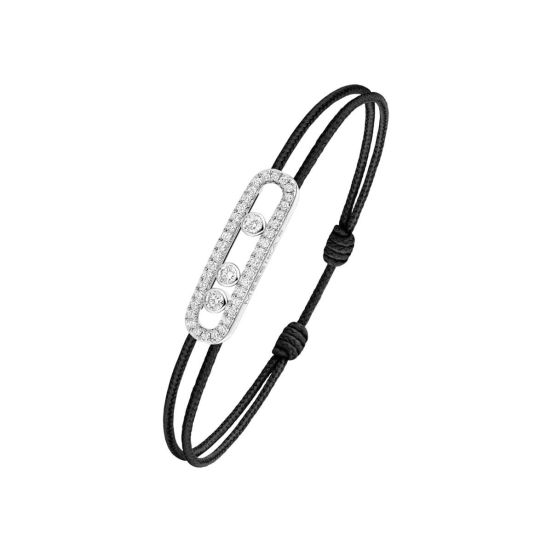 Bransoletka Messika Cares białe złoto diamenty 13-21 cm