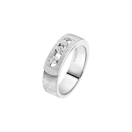 Pierścionek Messika Move Noa Ciselé białe złoto diamenty rozmiar 14