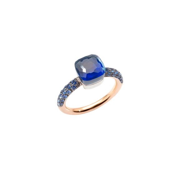 Pierścionek Pomellato Nudo Petit złoto Szafir Topaz Lapis Lazuli rozmiar 14
