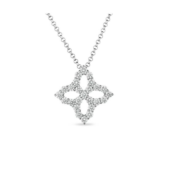 Naszyjnik Roberto Coin Diamond Princess białe złoto diamenty 45 cm