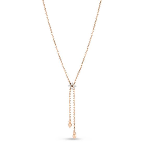 Naszyjnik Roberto Coin Love in Verona różowe złoto diamenty 60 cm
