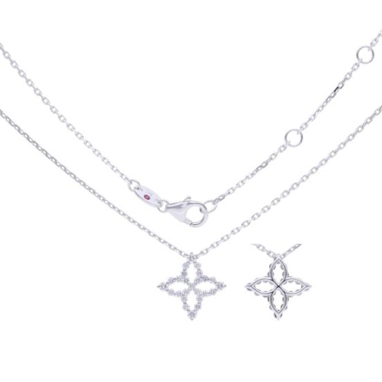 Naszyjnik Roberto Coin Diamond Princess białe złoto diamenty 45 cm