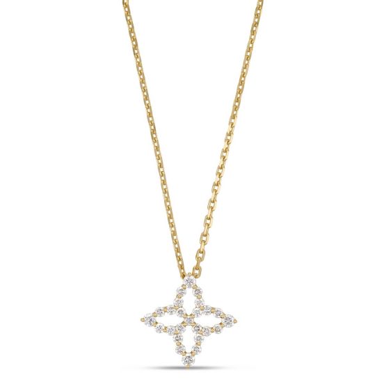 Naszyjnik Roberto Coin Diamond Princess żółte złoto diamenty 45 cm